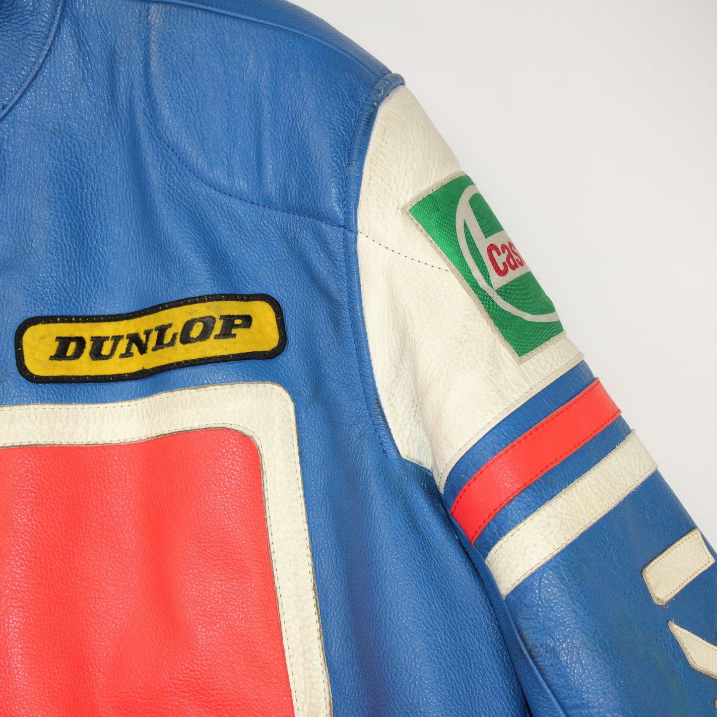 Veste en cuir moto vintage Suzuki GSX-R