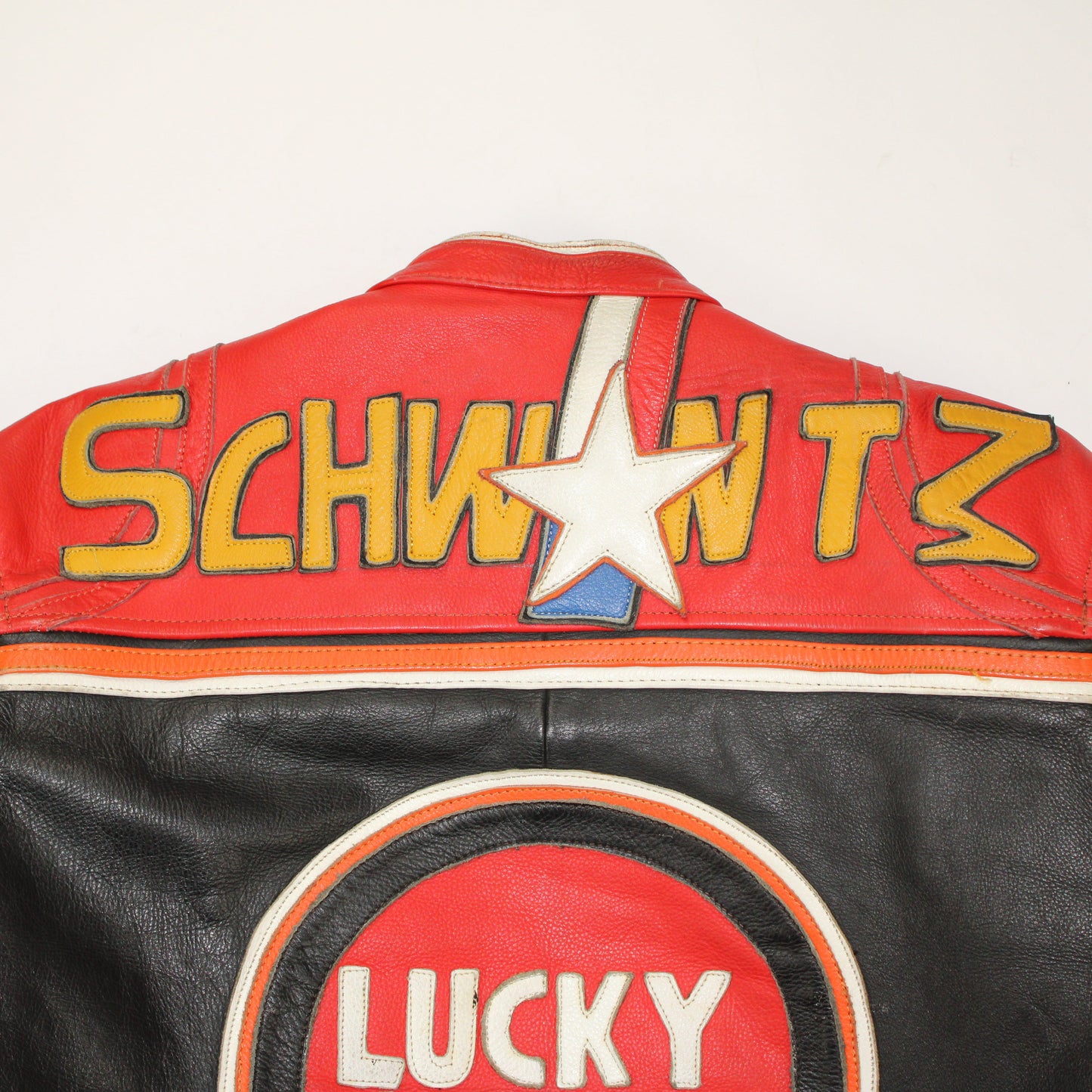 Veste de moto en cuir Suzuki Lucky Strike Replica Schwantz 1993