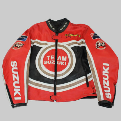veste en cuir moto SUZUKI Kevin Schwantz