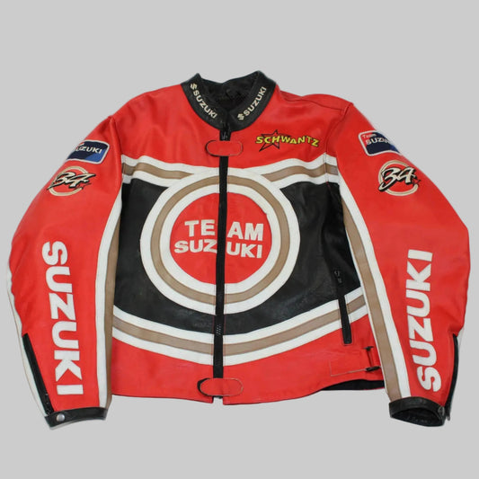 veste en cuir moto SUZUKI Kevin Schwantz