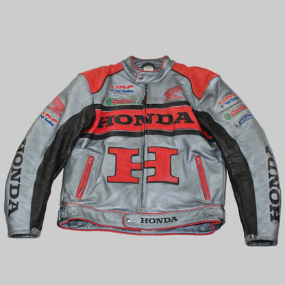Veste en cuir moto Honda