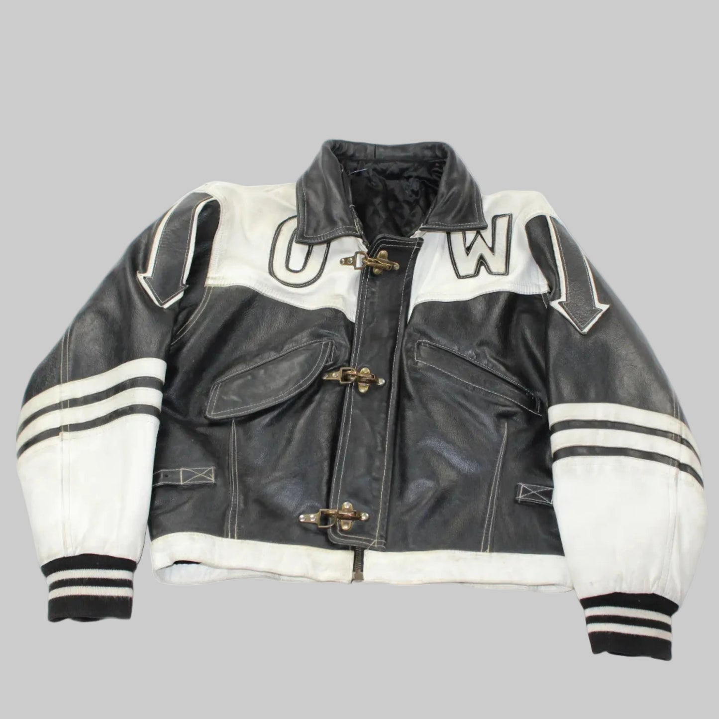 veste en cuir attache fireman
