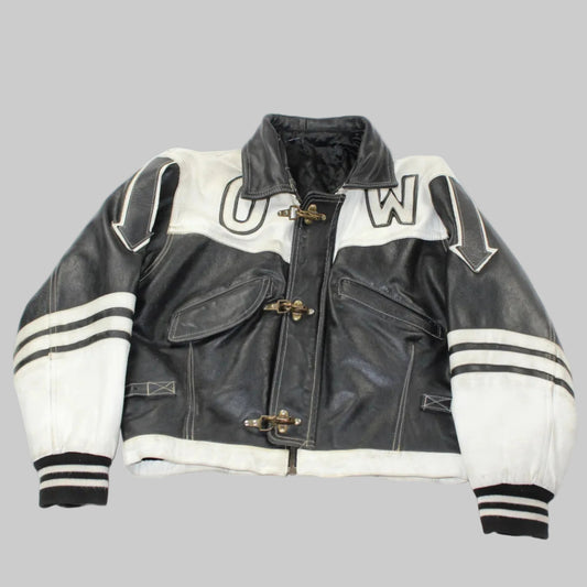 veste en cuir attache fireman