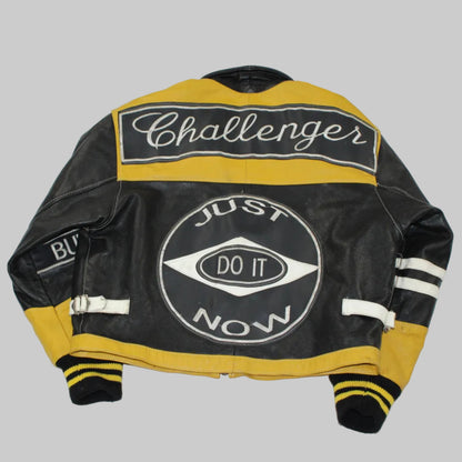 Veste en cuir vintage attache Fireman