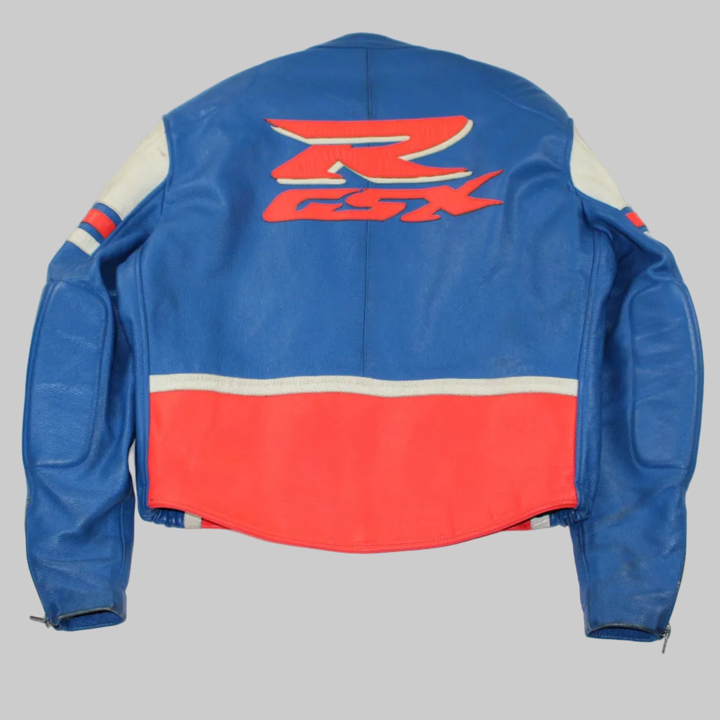 Veste en cuir moto vintage Suzuki GSX-R