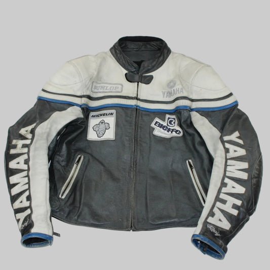 Veste en cuir moto Yamaha
