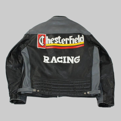 Veste en cuire de moto chesterfield