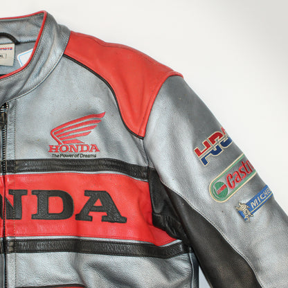 Veste en cuir moto Honda