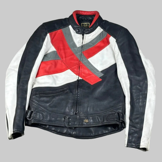 Veste vintage en cuir de moto