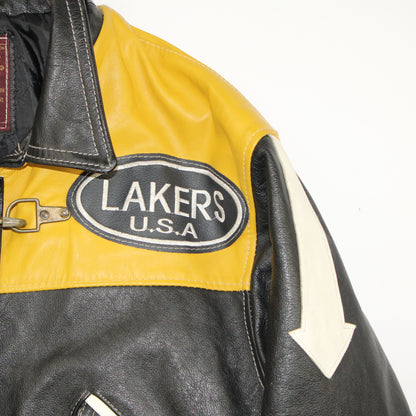 Veste en cuir vintage attache Fireman