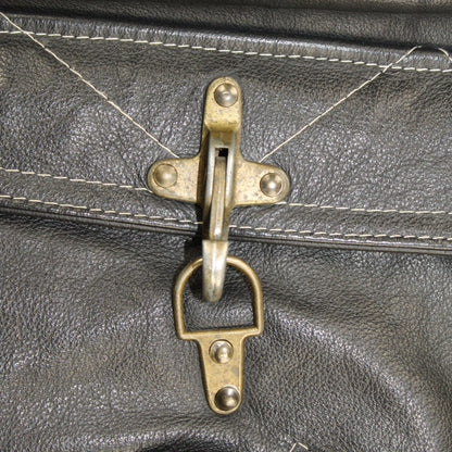 Veste en cuir vintage attache Fireman