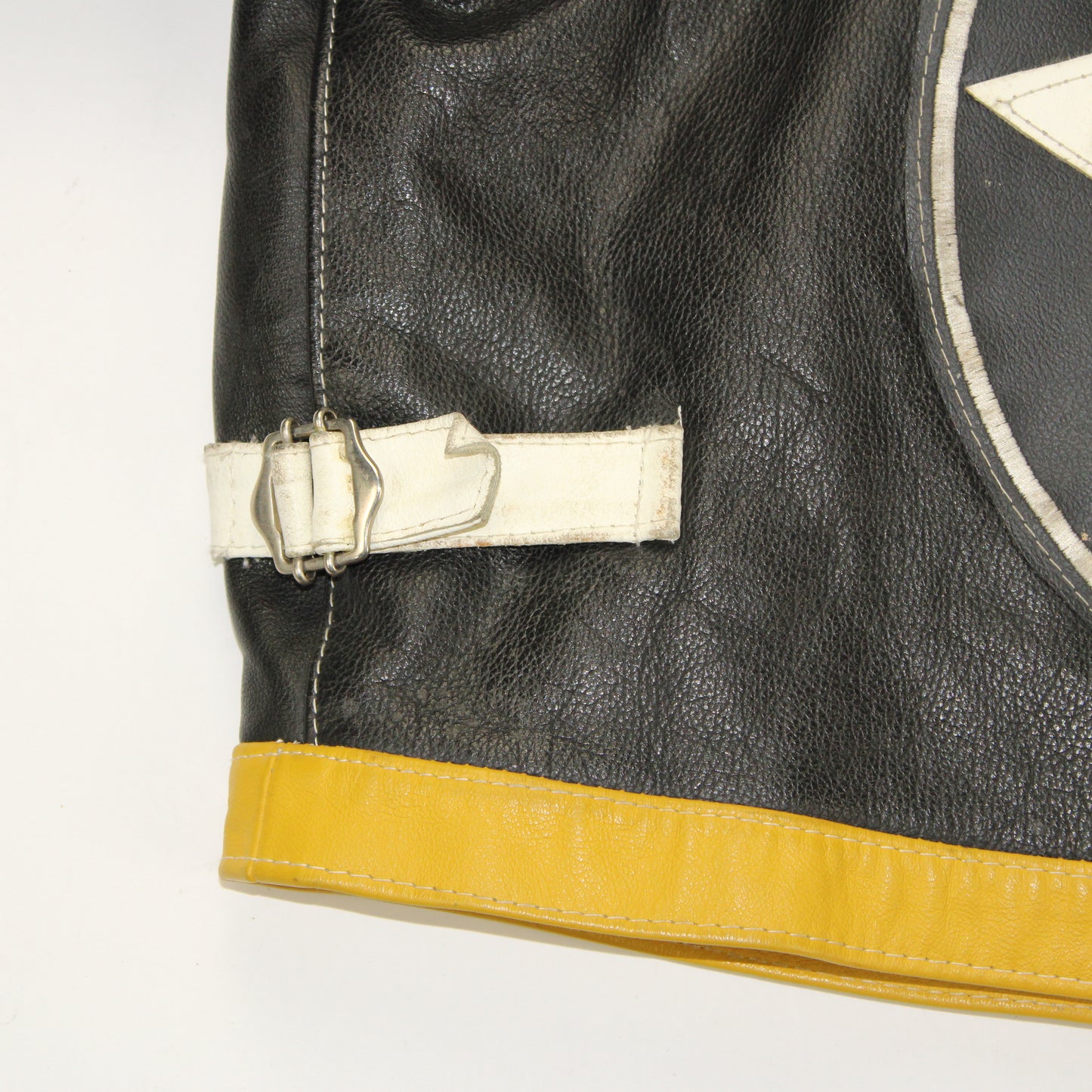 Veste en cuir vintage attache Fireman