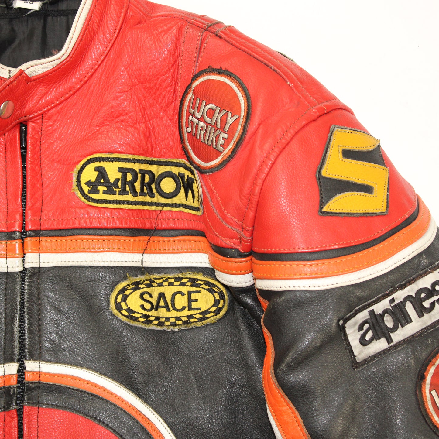 Veste de moto en cuir Suzuki Lucky Strike Replica Schwantz 1993