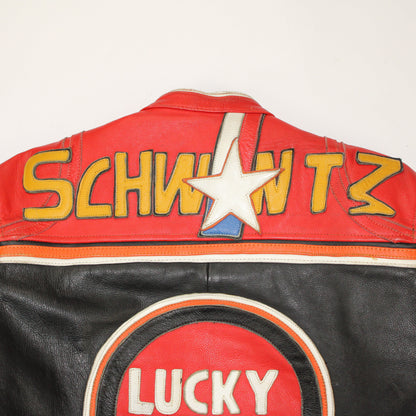 Veste de moto en cuir Suzuki Lucky Strike Replica Schwantz 1993