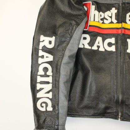Veste en cuire de moto chesterfield