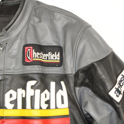 Veste en cuire de moto chesterfield