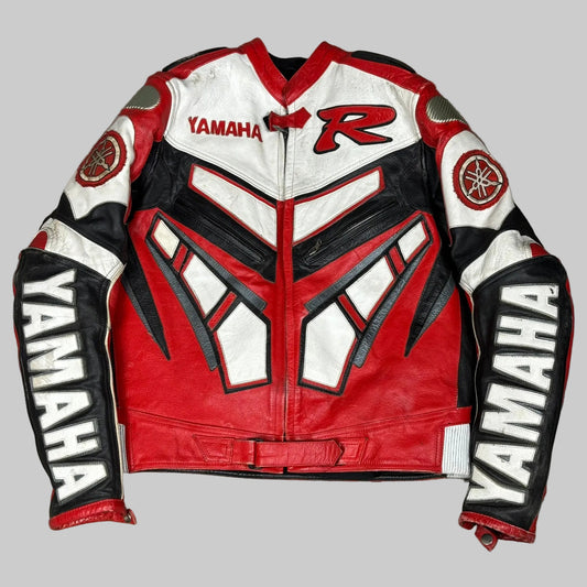 Veste de mot en cuir Yamaha série R 90s