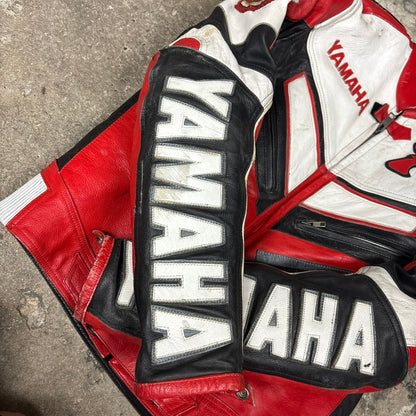 Veste de mot en cuir Yamaha série R 90s
