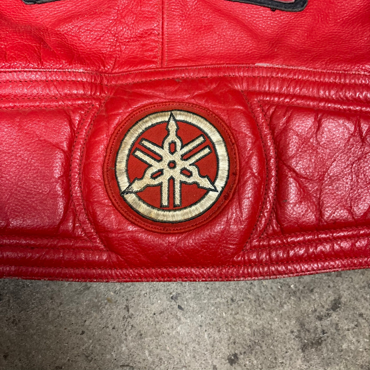 Veste de mot en cuir Yamaha série R 90s