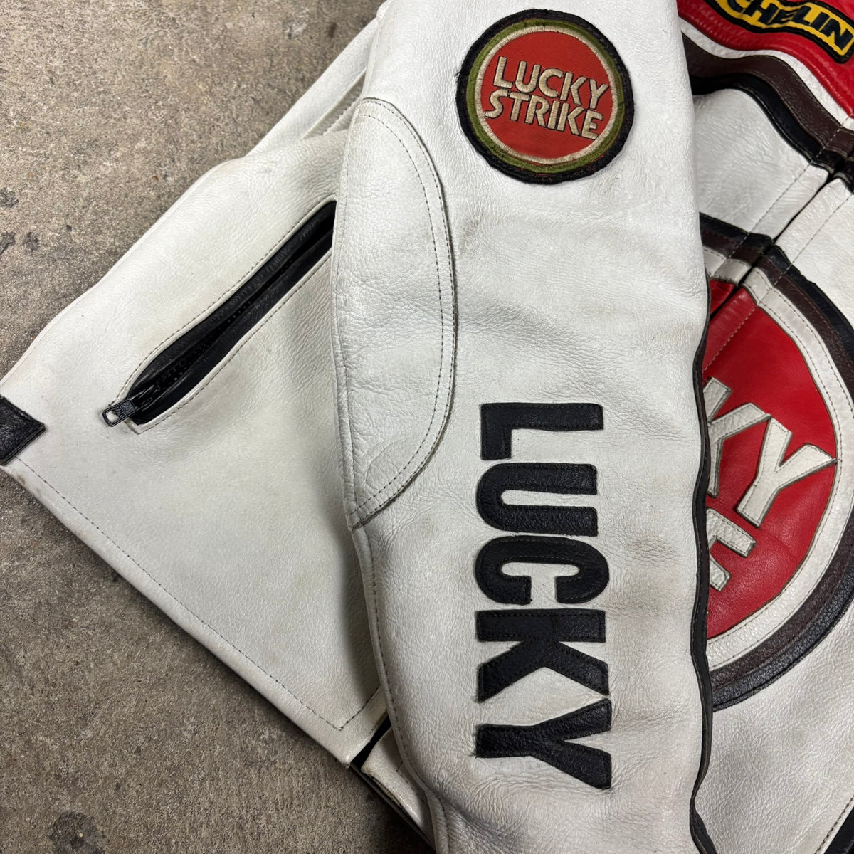 Veste en cuir Lucki Strike Kevin Scwantz 1993